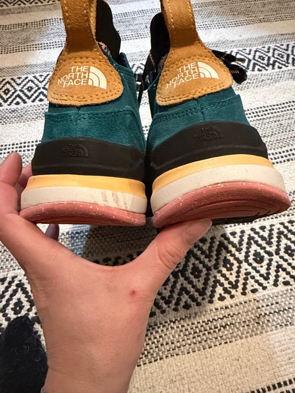 The North Face Teal Suede Lace-Up Boots with Yellow Accents - Picture 6 of 8